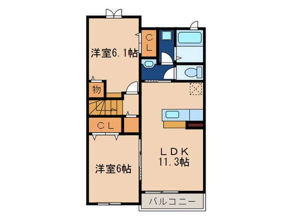 ウィステリア壱番館の物件間取画像